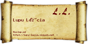 Lupu Lúcia névjegykártya